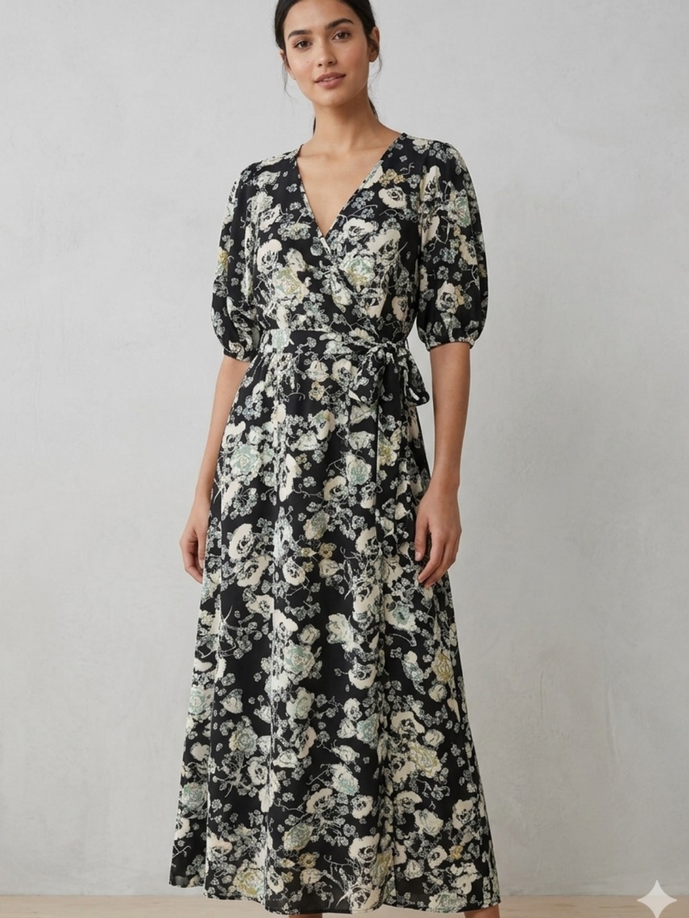 Black floral maxi dress